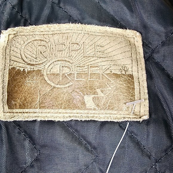 Vtg 2000 Cripple Creek PBR Wrangler Presented Las Vegas Leather Bomber, Kids 6/7 - Picture 6 of 9